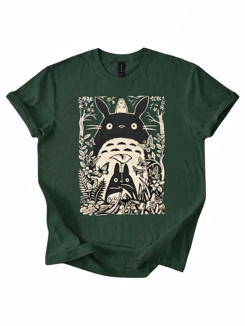 Gildan Heavy Cotton T-Shirt - Totoro Graphic Green